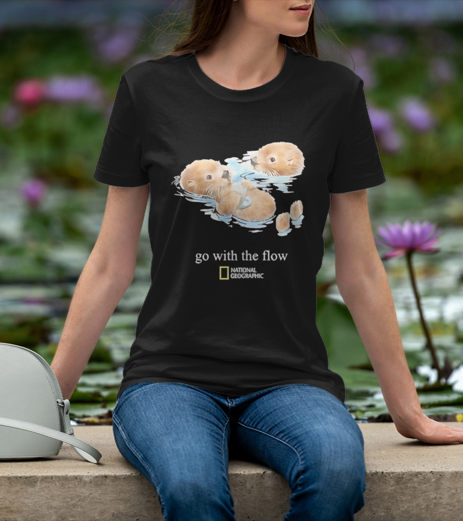 Go With The Flow Otters National Geographic T-Shirt