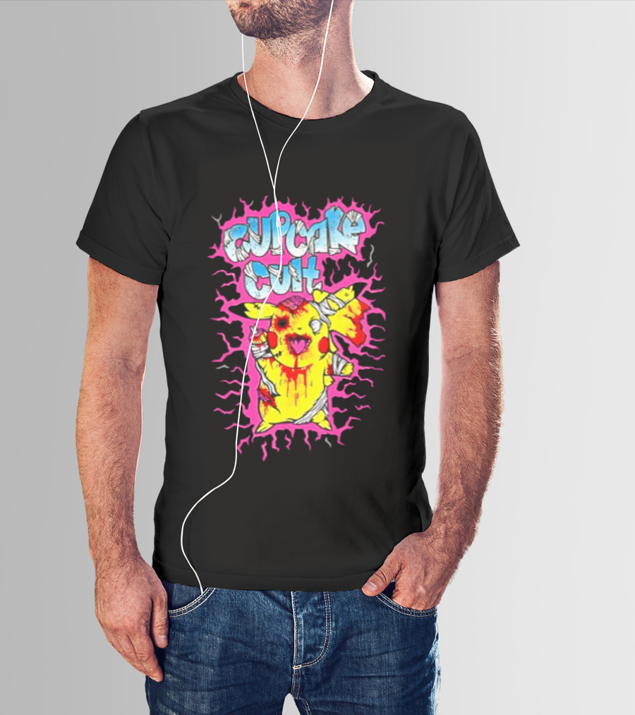 Zombie Pikachu Cupcake Cult Electric Aura Anime Fan Favorite T-Shirt