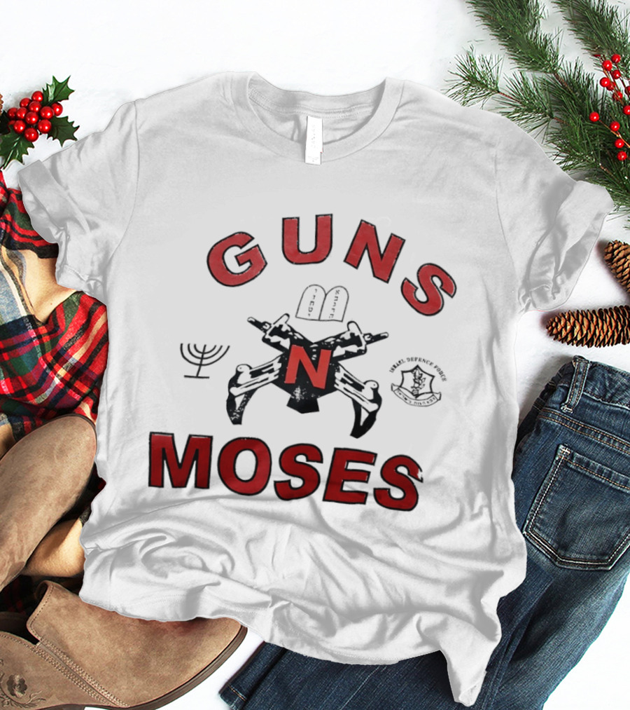 Guns N Moses Menorah Ten Commandments Guns N Roses Band T-Shirt