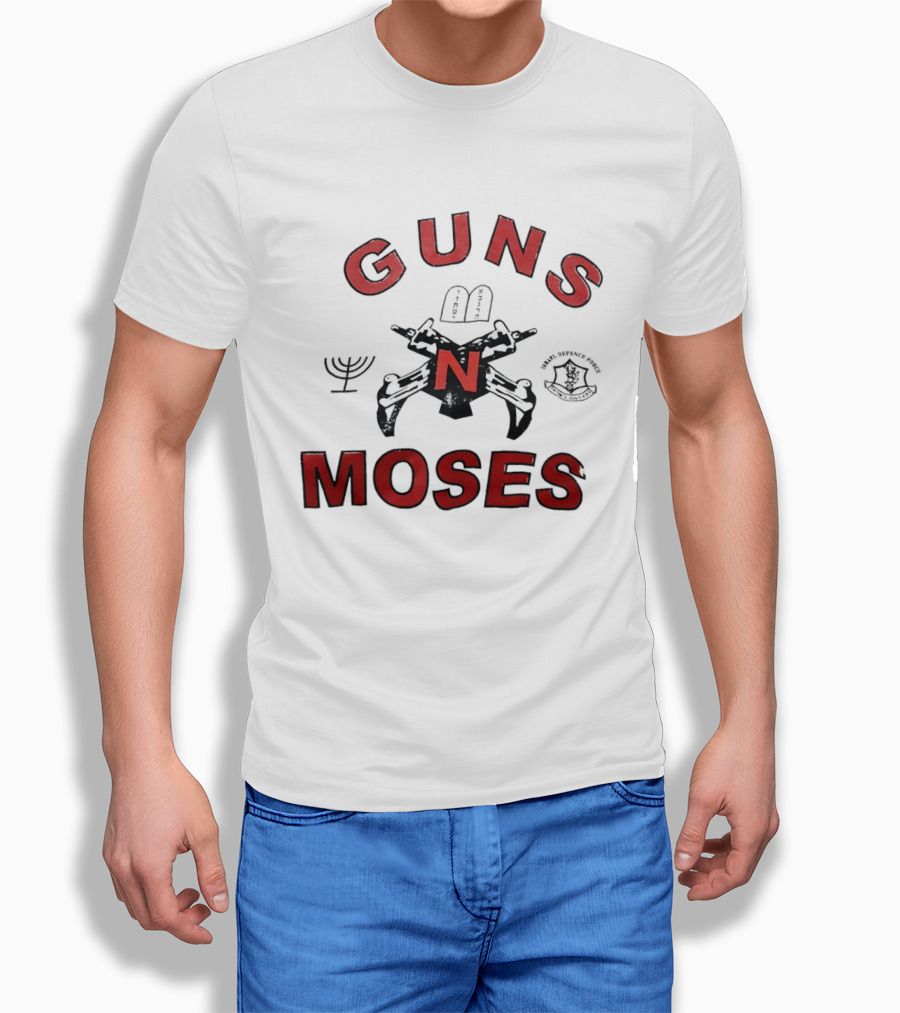Guns N Moses Menorah Ten Commandments Guns N Roses Band T-Shirt