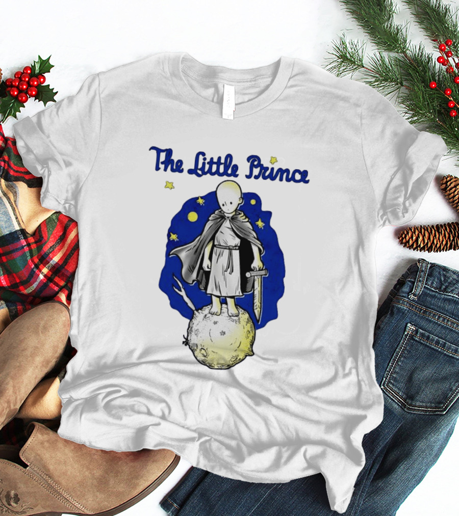 The Little Prince Standing On Asteroid B612 With Stars And Sword T-Shirt