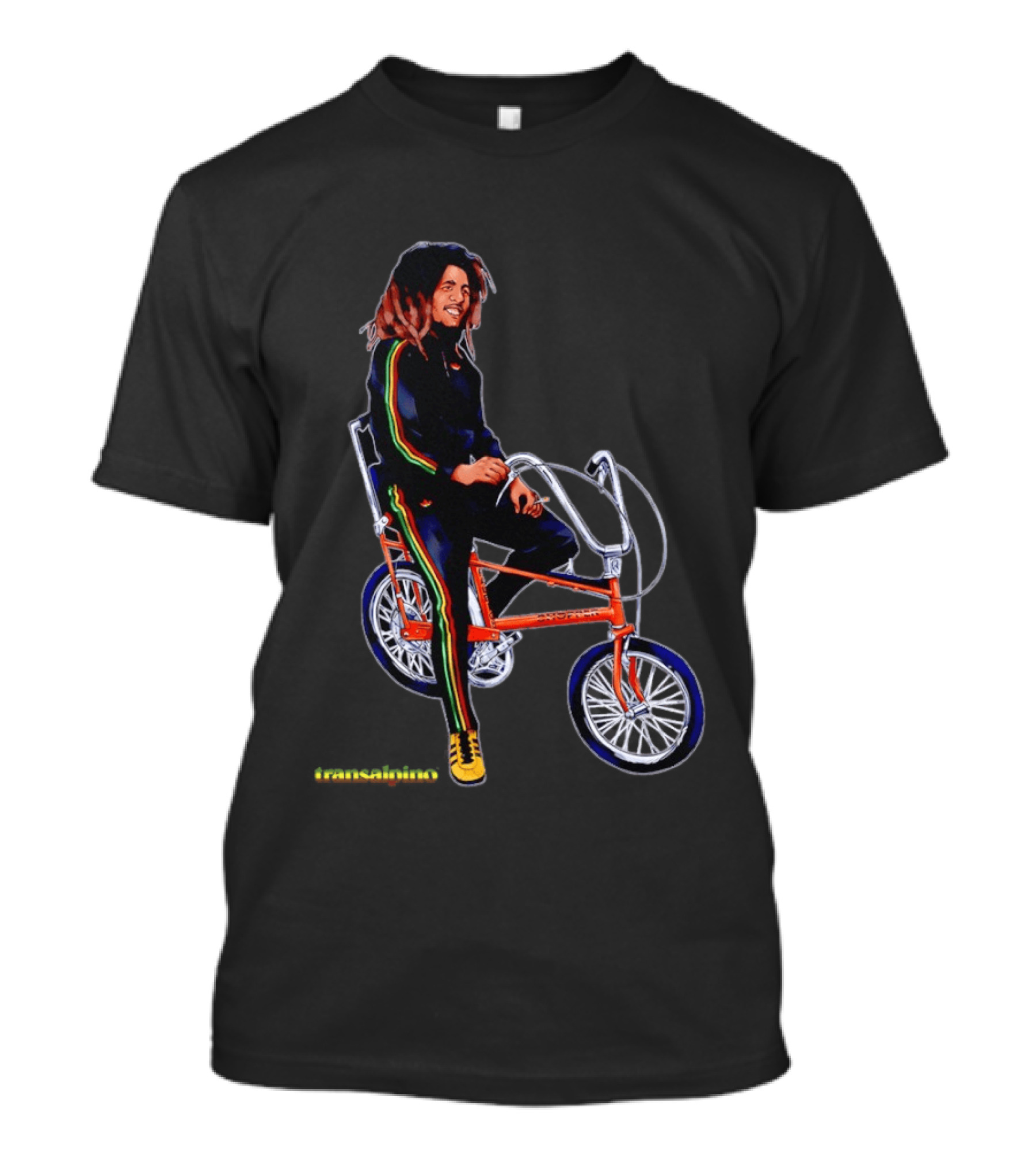 Bob Marley Transalpino One Love Bicycle Fashion T-Shirt