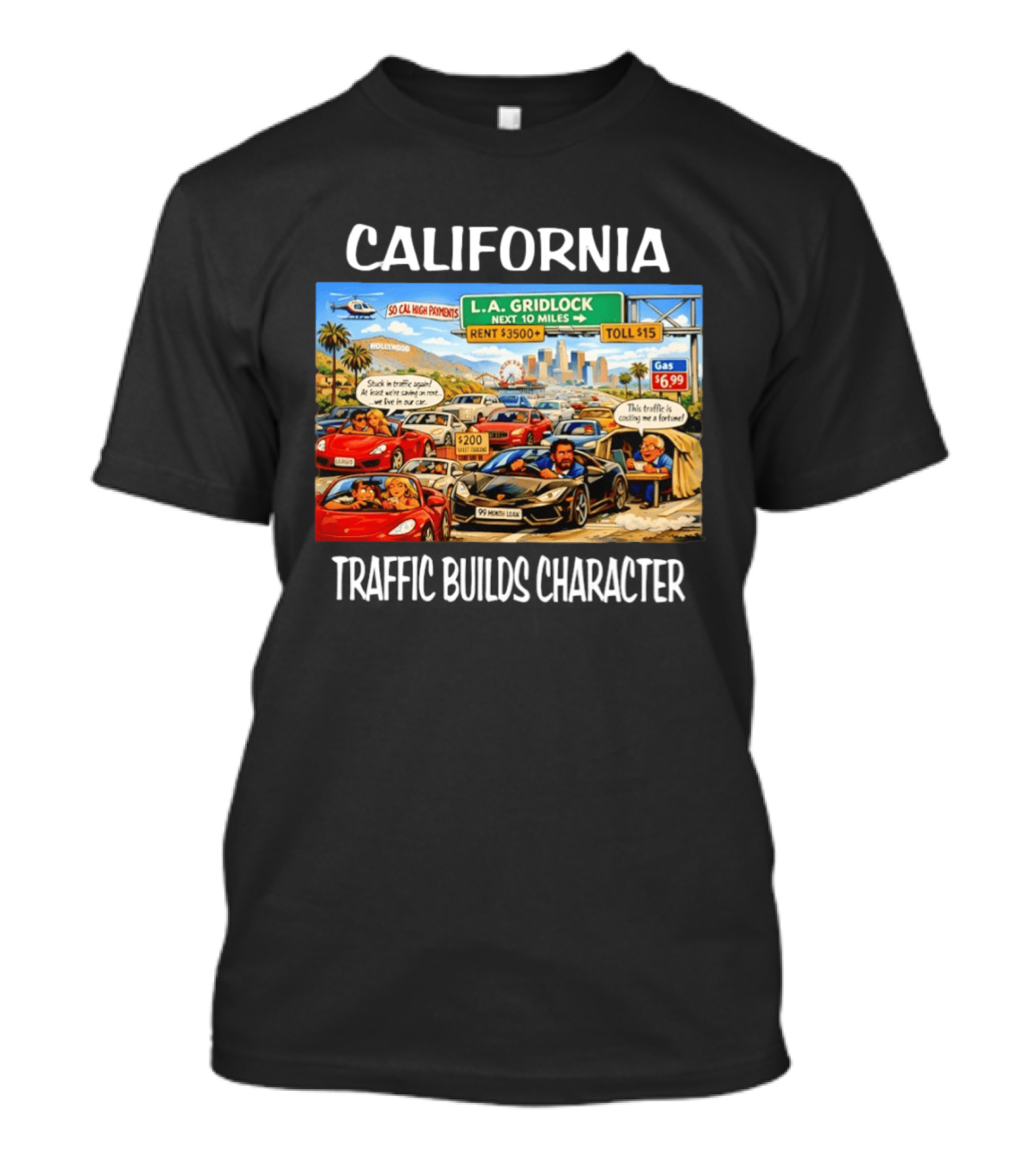 California L.A. Gridlock Hollywood Traffic Adventure T-Shirt