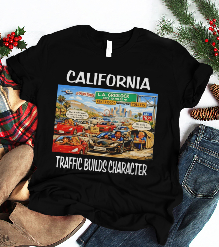 California L.A. Gridlock Hollywood Traffic Adventure T-Shirt