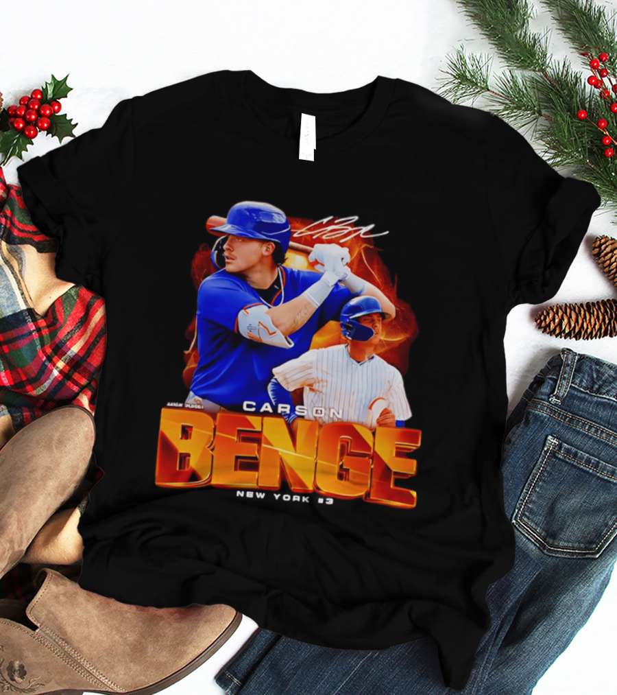 Carson Benge New York Mets NYM Baseball Collage T-Shirt