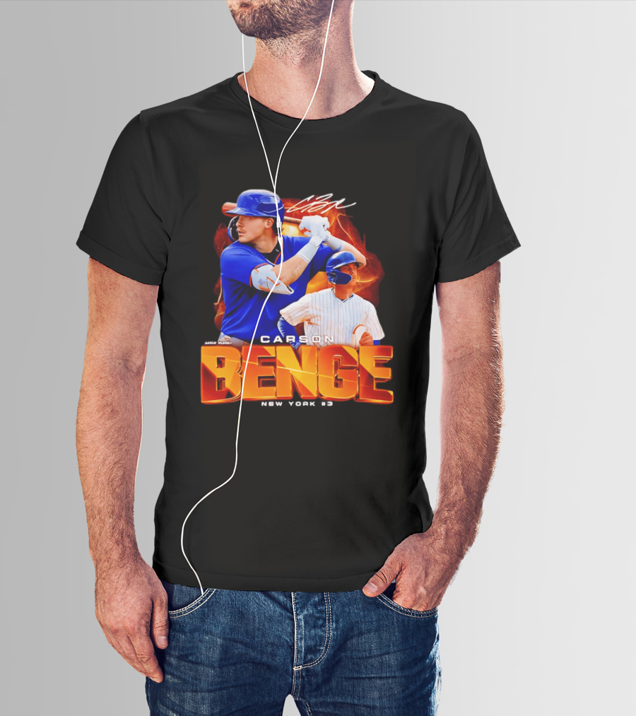 Carson Benge New York Mets NYM Baseball Collage T-Shirt