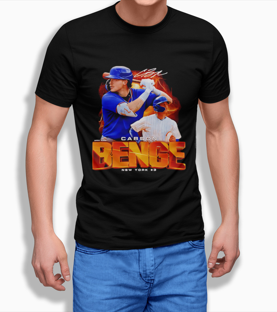 Carson Benge New York Mets NYM Baseball Collage T-Shirt