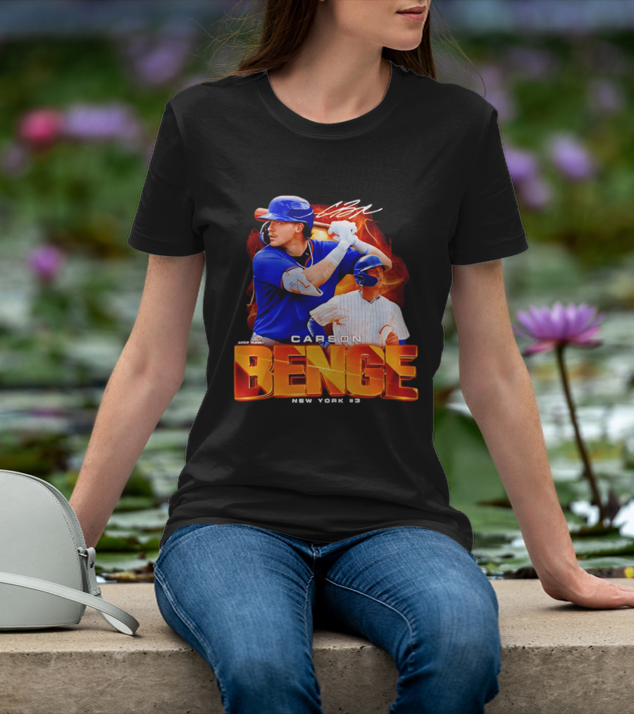 Carson Benge New York Mets NYM Baseball Collage T-Shirt
