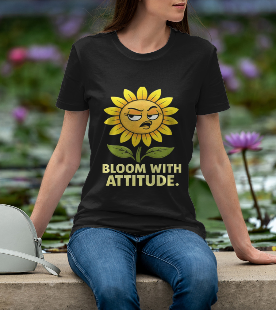 Bloom With Attitude Sunflower Sassy Expression T-Shirt