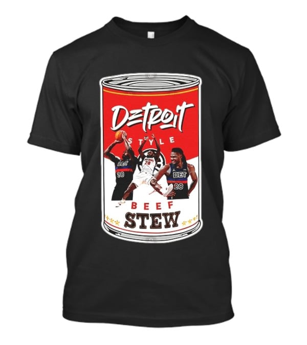 Detroit Style Beef Stew Basketball Can 28 T-Shirt