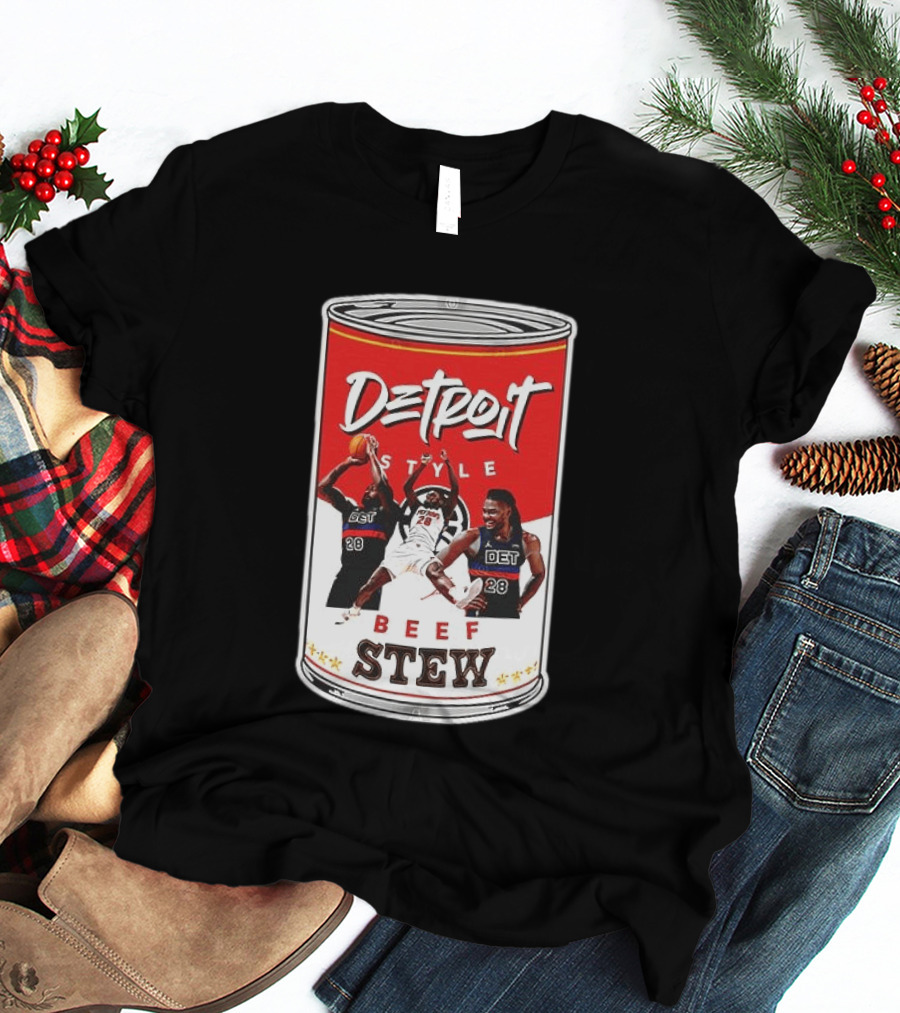Detroit Style Beef Stew Basketball Can 28 T-Shirt