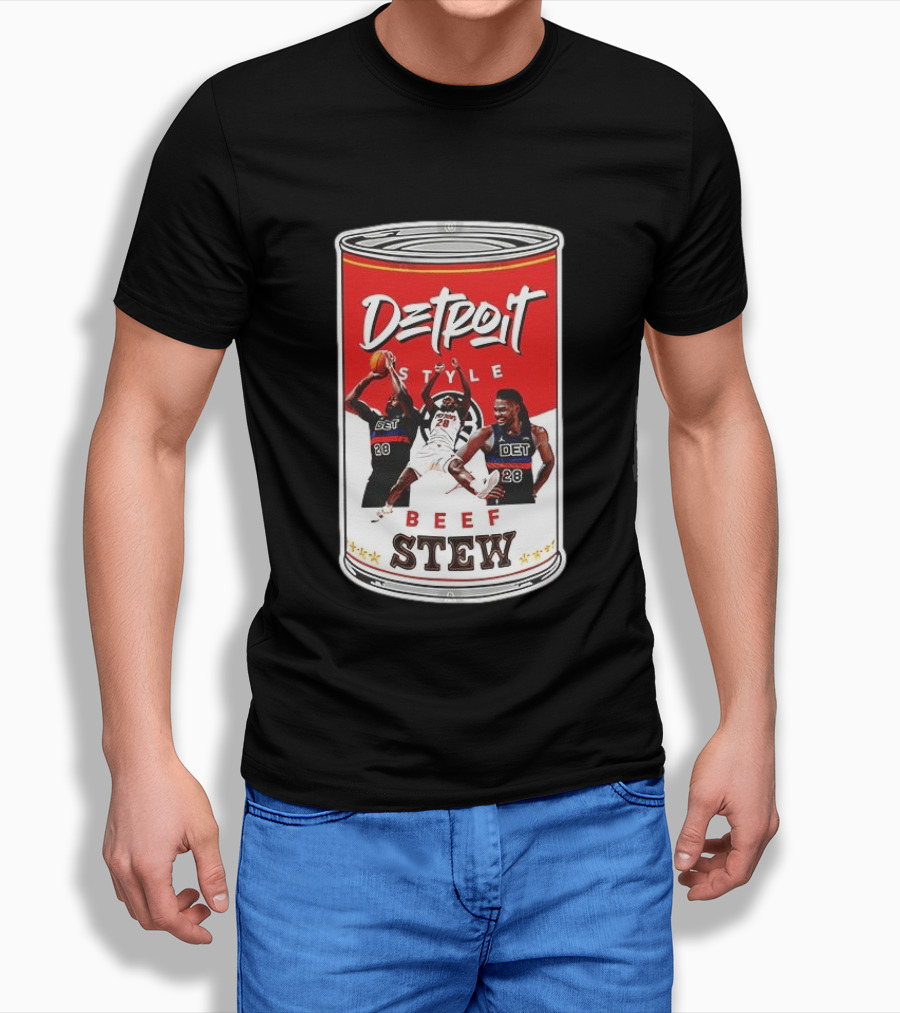 Detroit Style Beef Stew Basketball Can 28 T-Shirt