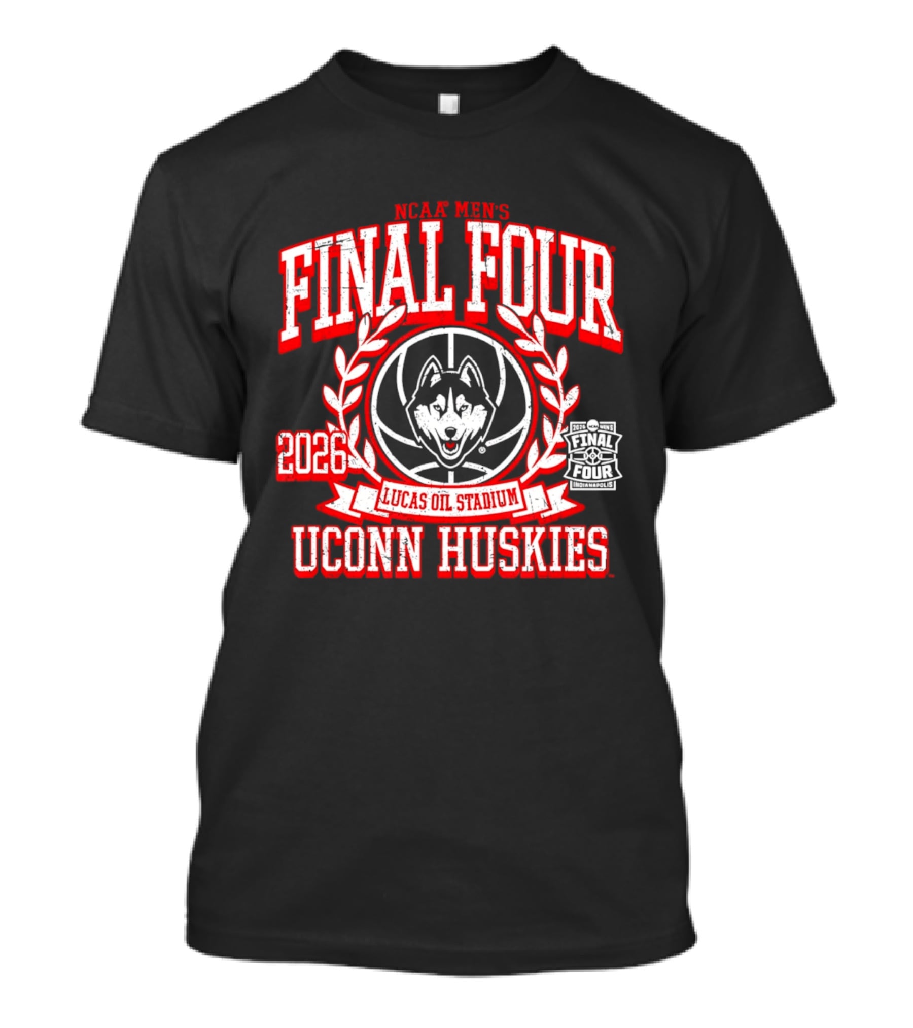 NCAAB Men's Final Four 2026 UConn Huskies Lucas Oil Stadium T-Shirt