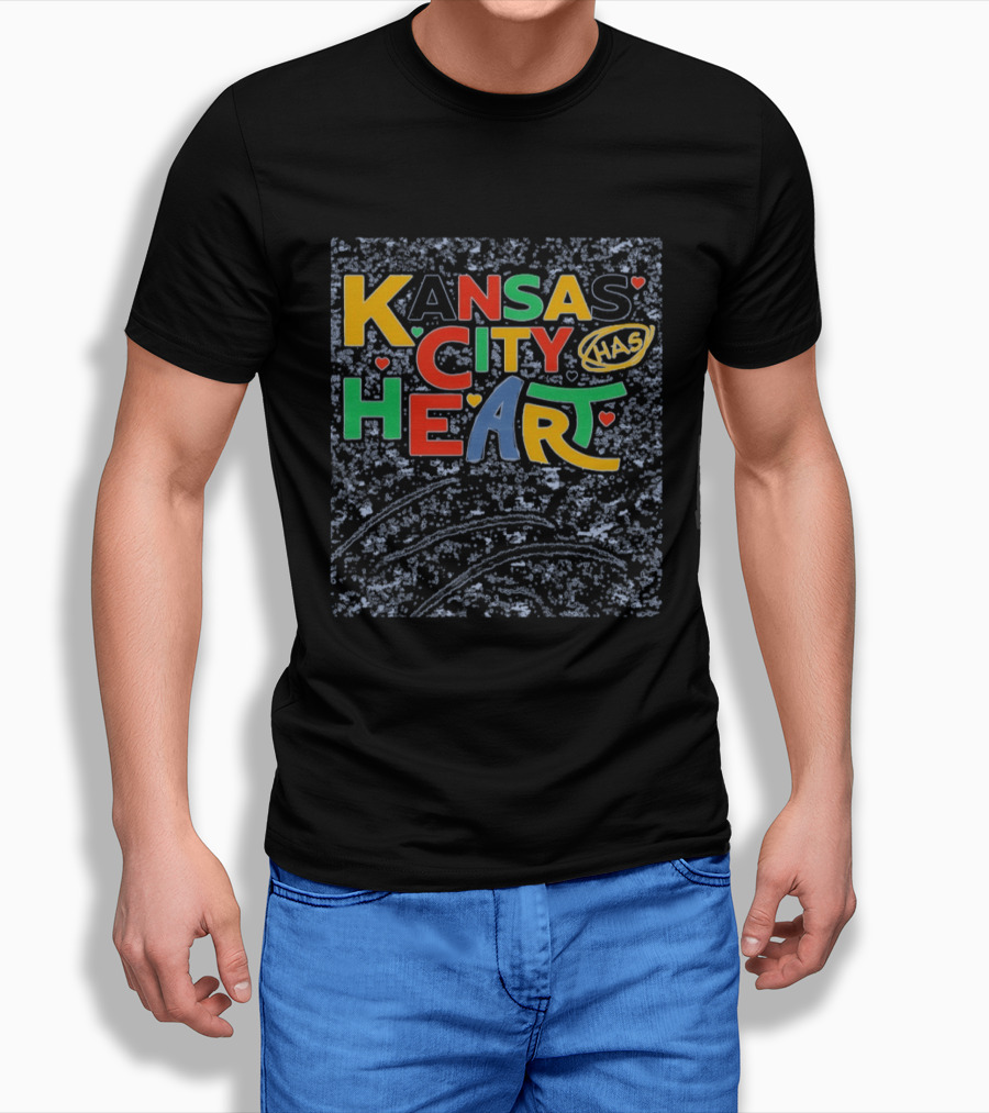 Kansas City Has Heart Colorful Typography With Hearts T-Shirt