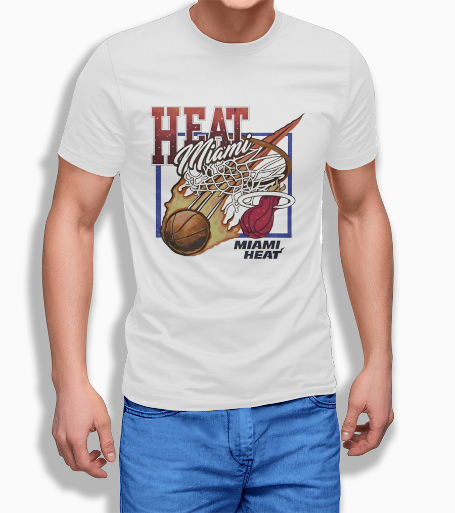 Bam Adebayo 83 Points Record Miami Heat Flaming Basketball GOAT Miami Heat T-Shirt