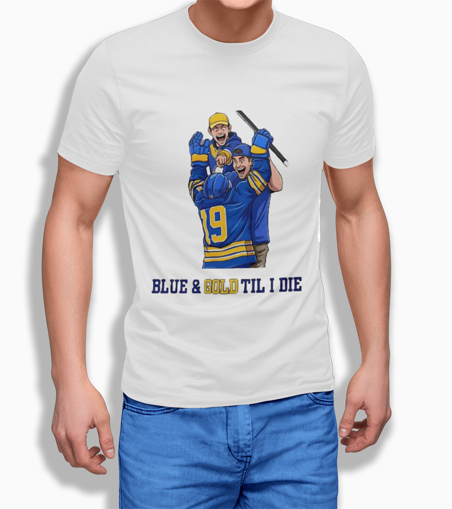 Buffalo Sabres Blue And Gold Til I Die Hockey Celebration T-Shirt