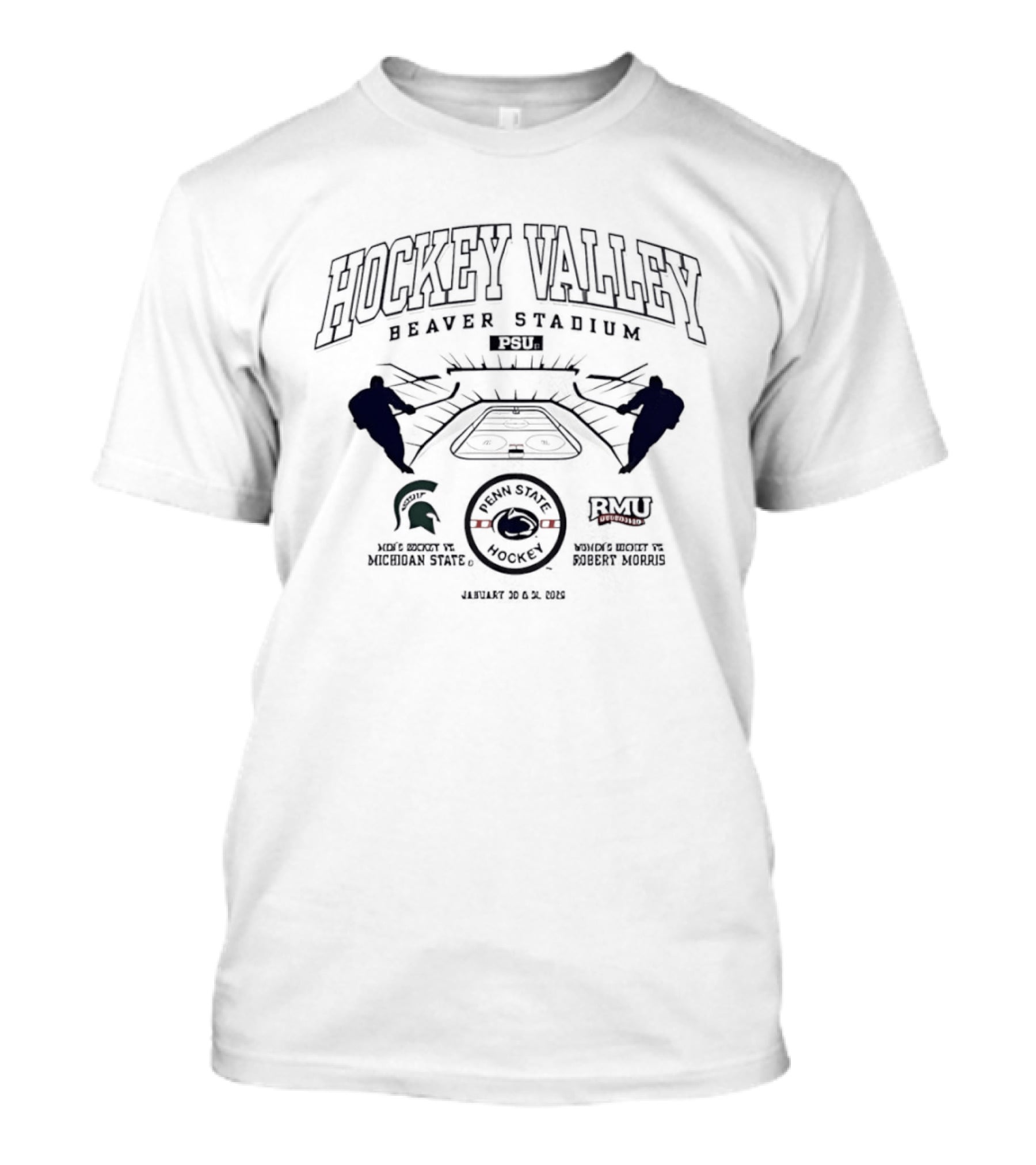 Beaver Stadium 2024 Hockey Valley Penn State Nittany Lions Vs Michigan State Spartans And Robert Morris T-Shirt