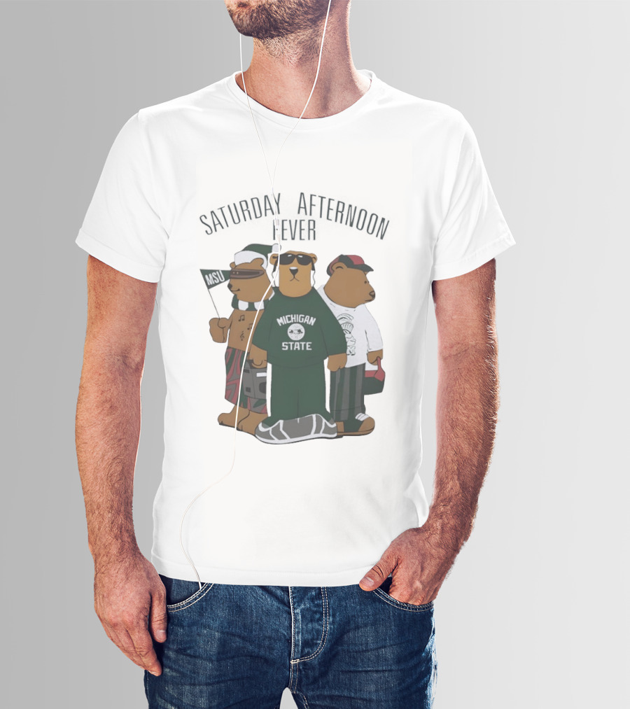 Michigan State Spartans Three Bears Saturday Afternoon Fever MSU T-Shirt