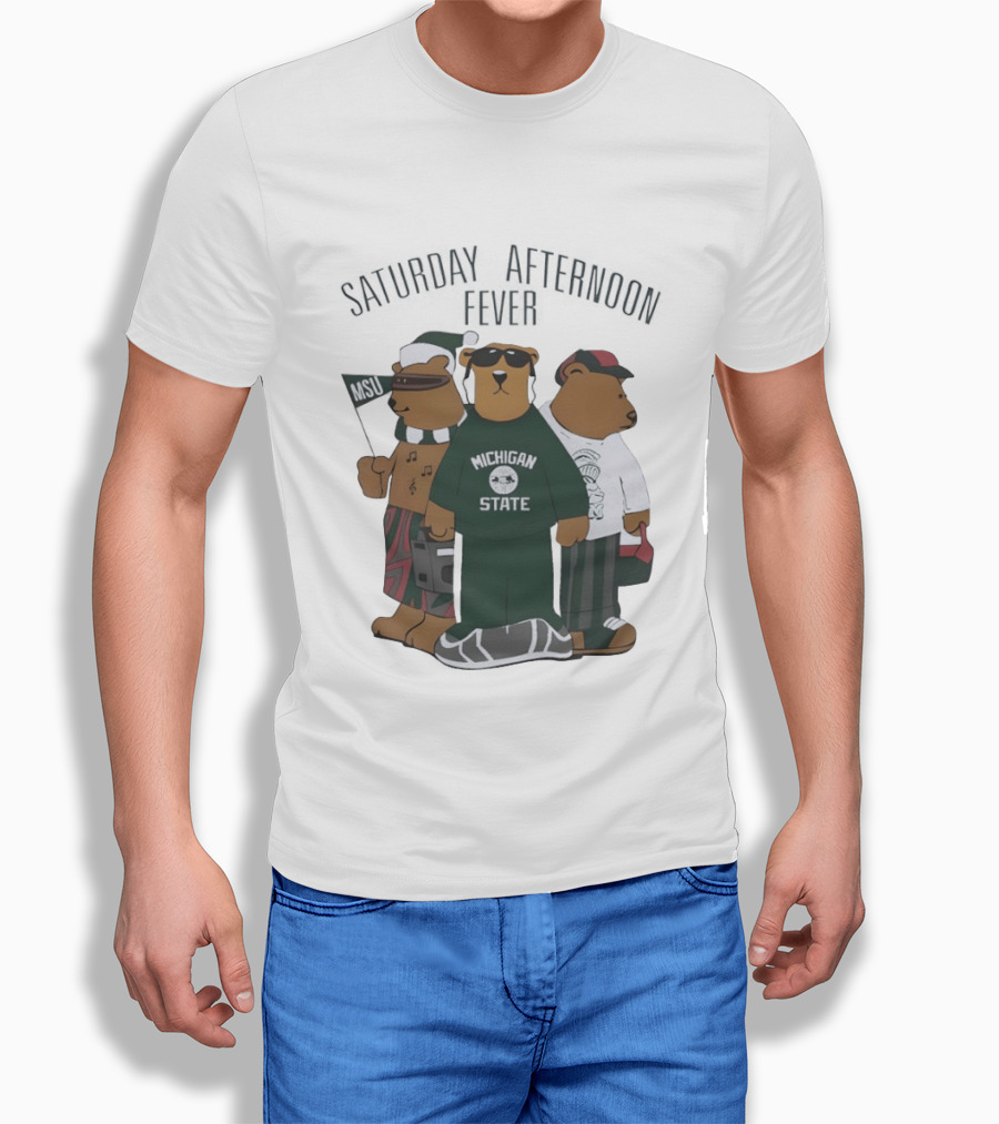 Michigan State Spartans Three Bears Saturday Afternoon Fever MSU T-Shirt