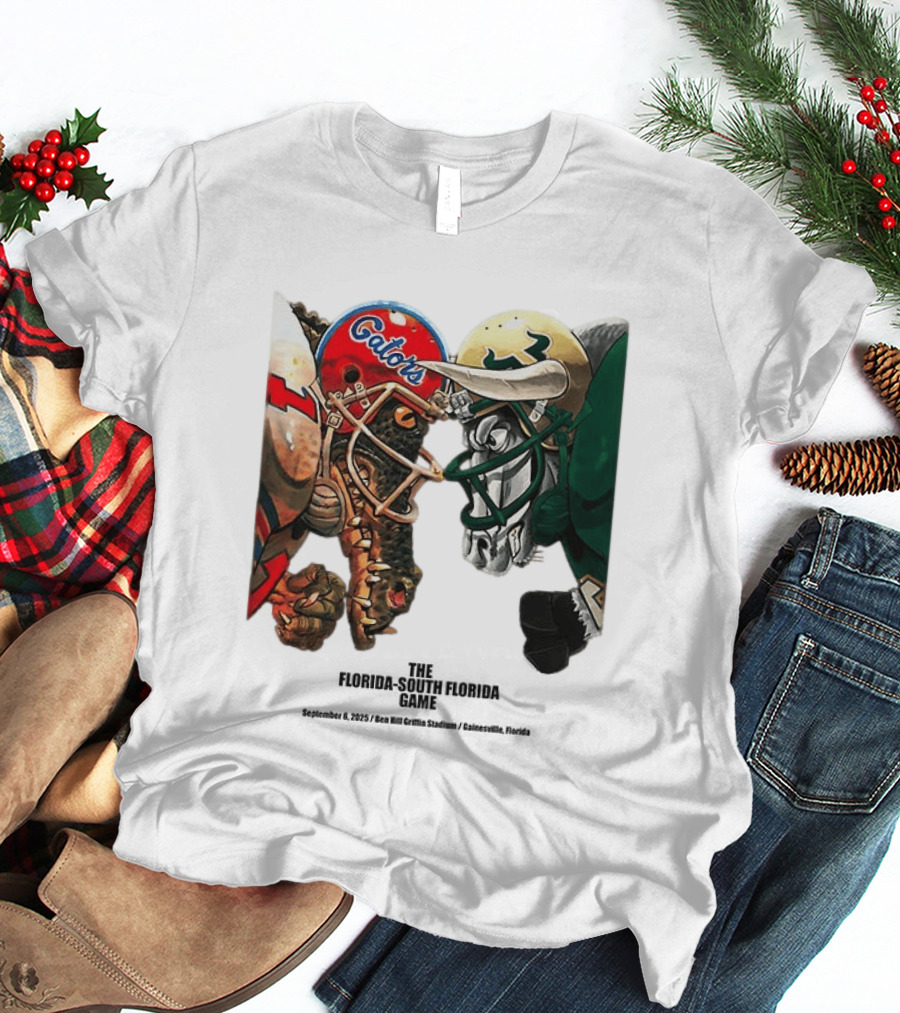 Florida Gators Vs South Florida Bulls Rivalry Helmets Showdown T-Shirt