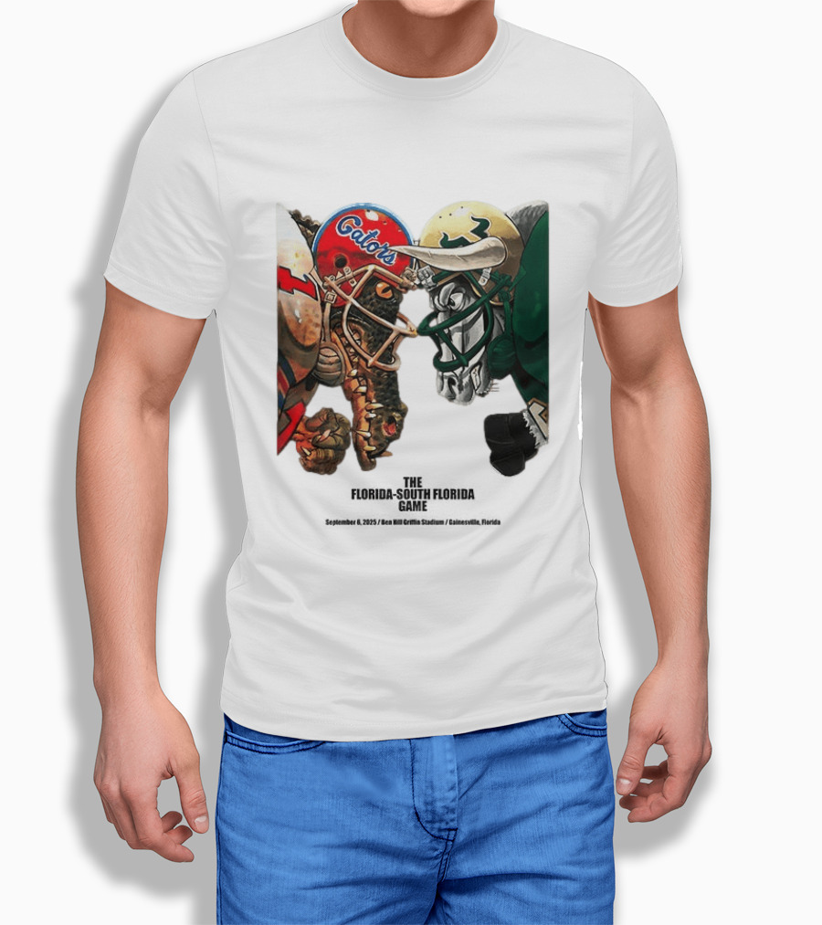 Florida Gators Vs South Florida Bulls Rivalry Helmets Showdown T-Shirt
