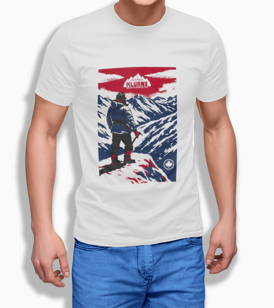 Kluane Mountaineering Adventure By Trickett Featuring Majestic Mountain Landscape T-Shirt