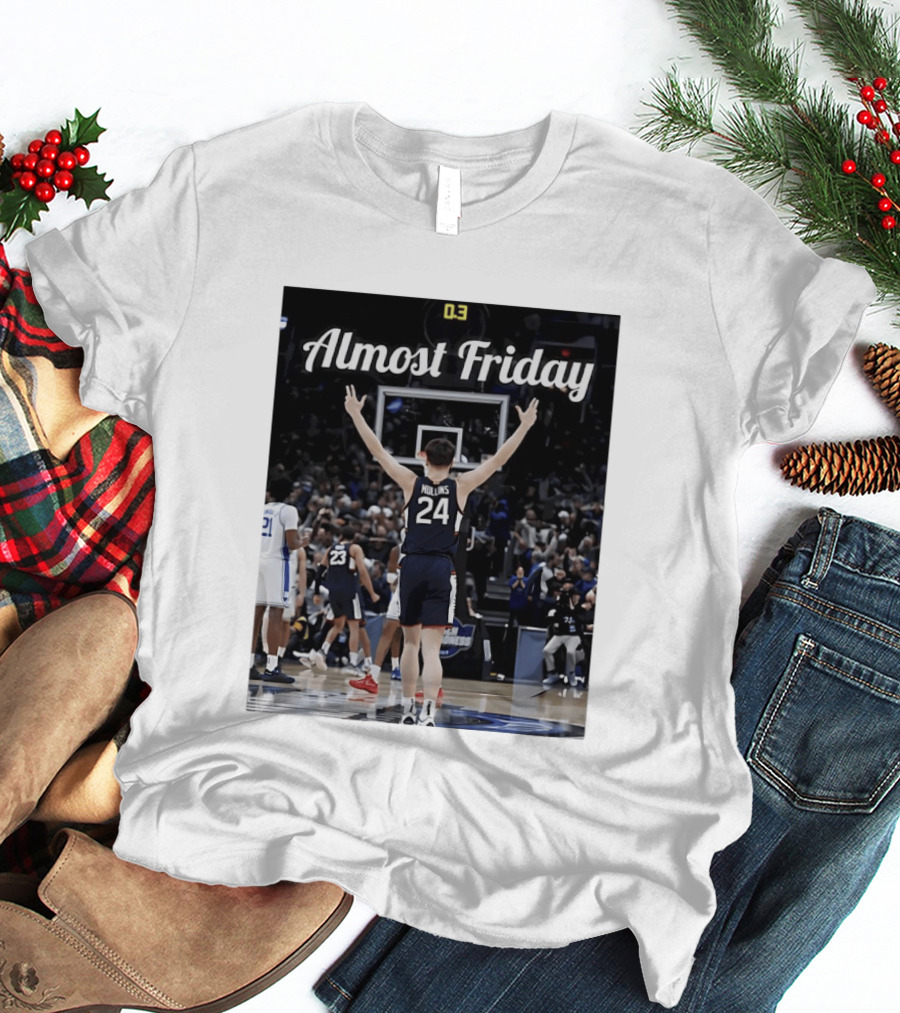 UConn Huskies March Madness Almost Friday Basketball Court Triumph T-Shirt