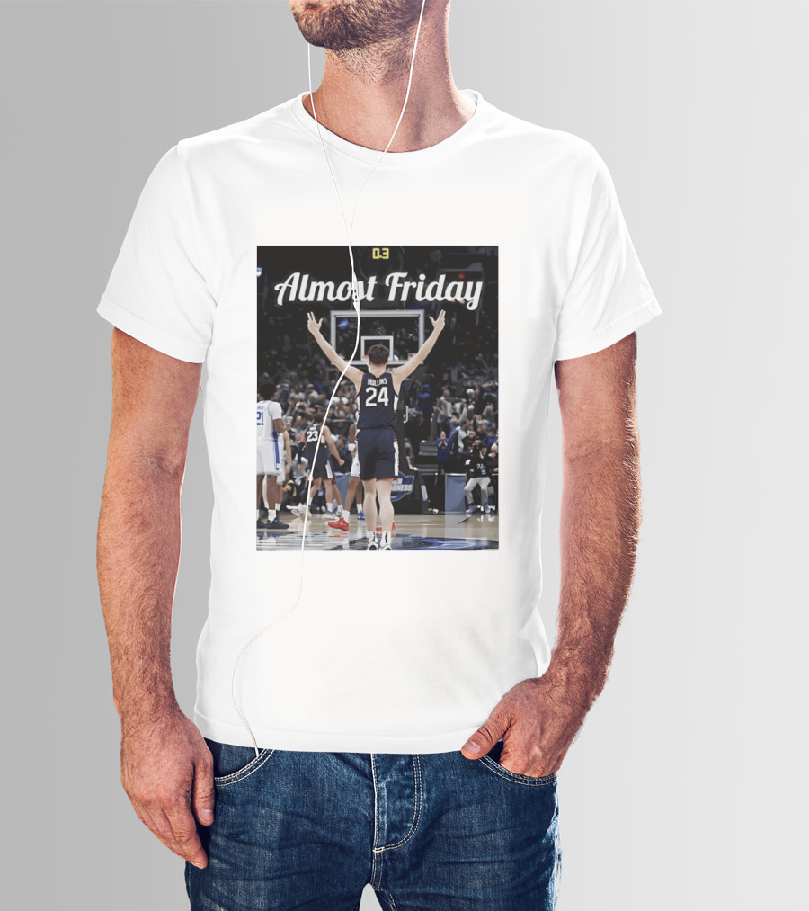UConn Huskies March Madness Almost Friday Basketball Court Triumph T-Shirt