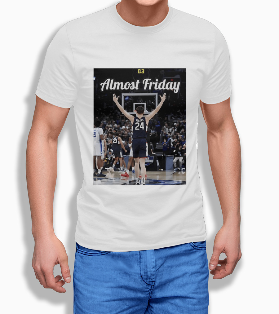 UConn Huskies March Madness Almost Friday Basketball Court Triumph T-Shirt