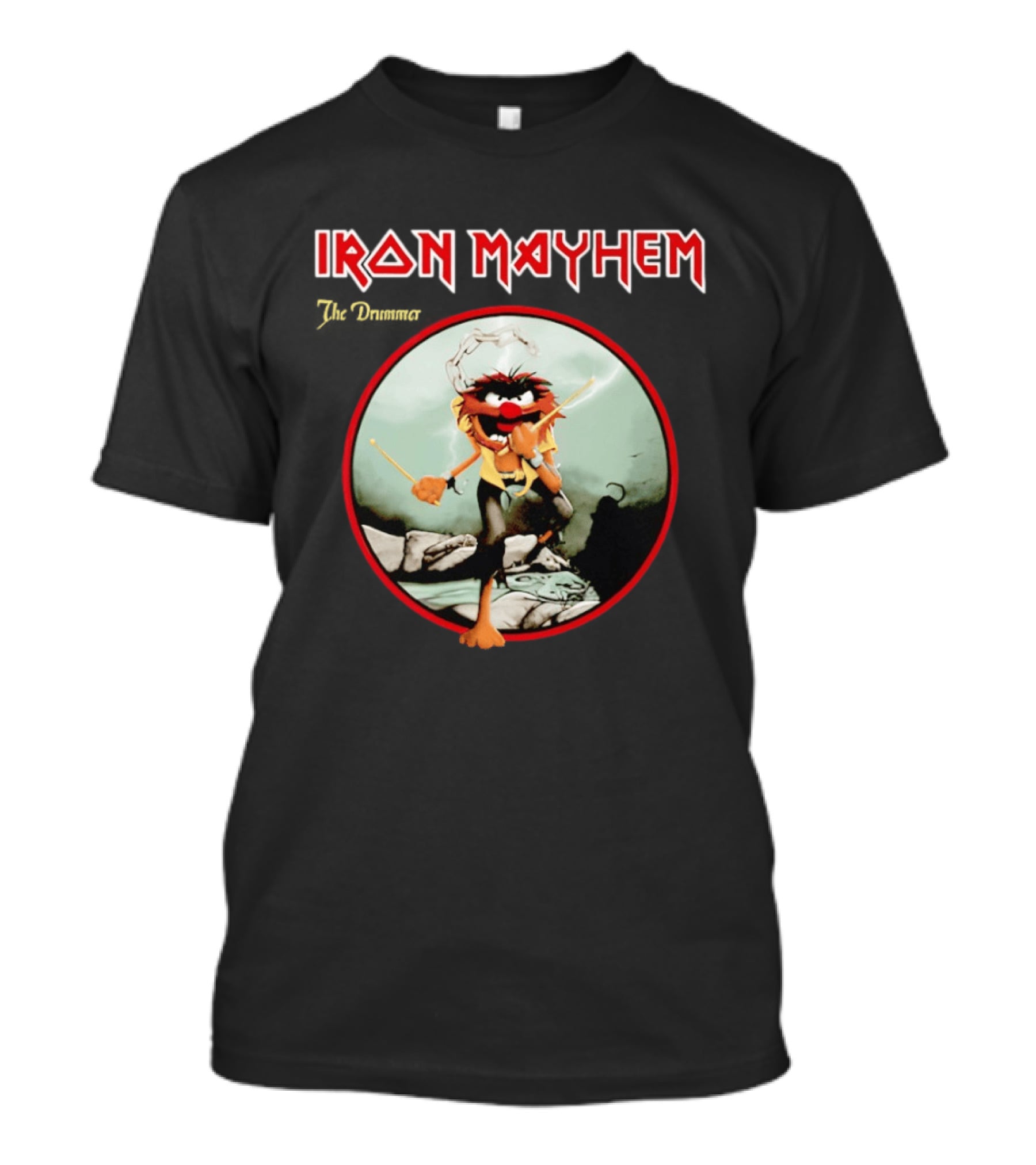 Animal The Muppets Iron Mayhem Rock Band Drummer T-Shirt