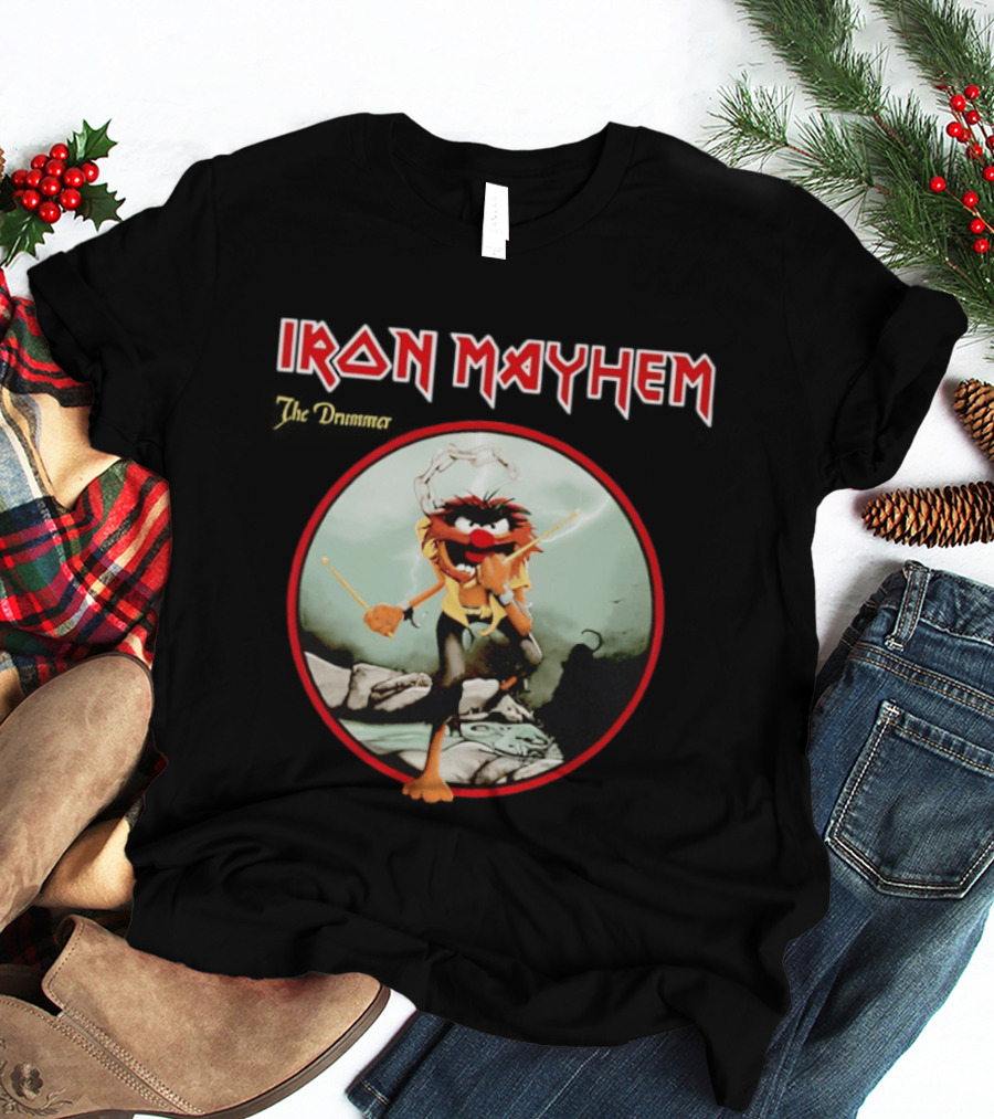 Animal The Muppets Iron Mayhem Rock Band Drummer T-Shirt