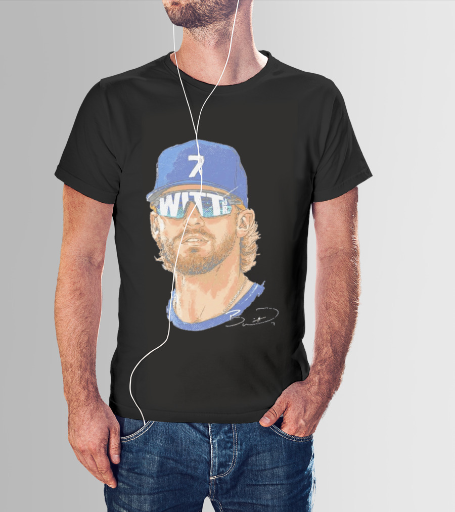 Bobby Witt Jr Kansas City Royals Sunglasses Blue Cap Number 7 T-Shirt