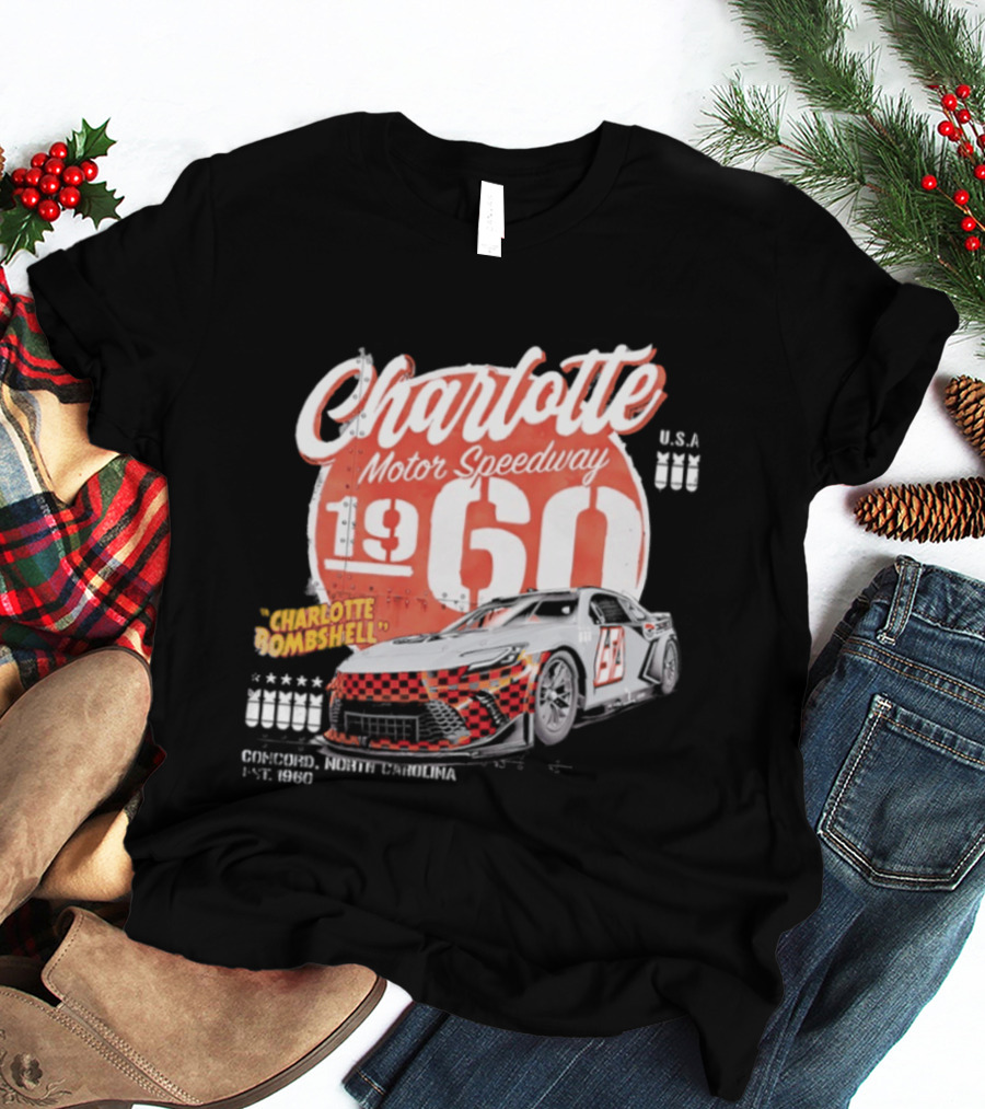 Charlotte Motor Speedway 1960 Bombshell Classic Racing USA T-Shirt