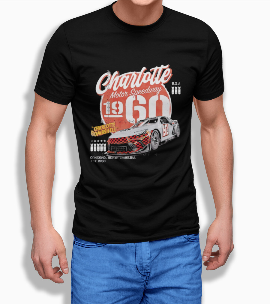Charlotte Motor Speedway 1960 Bombshell Classic Racing USA T-Shirt