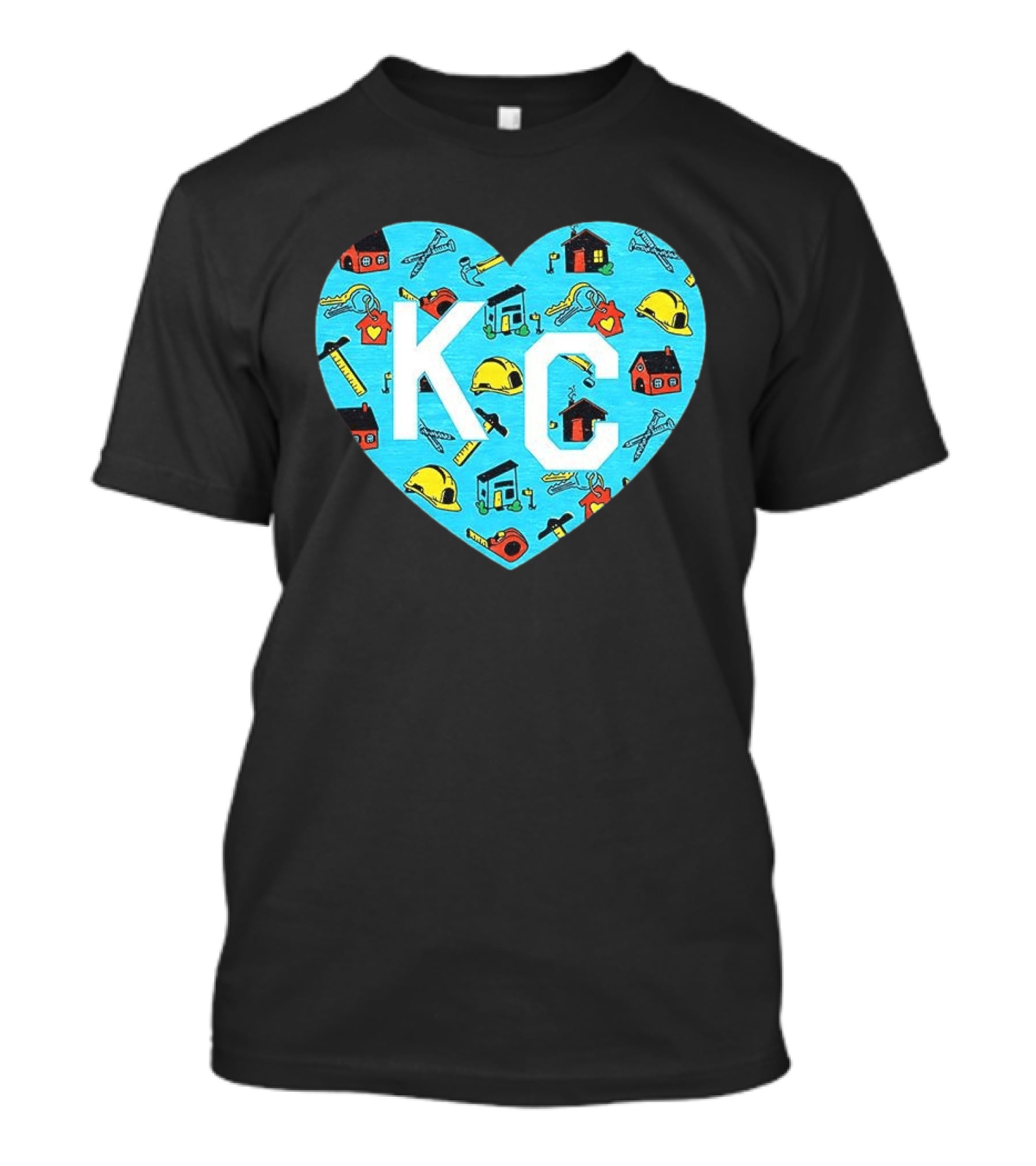 Habitat For Humanity Kansas City KC Heart With Tools And Houses T-Shirt