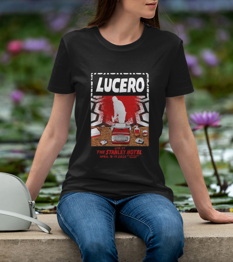 LUCERO Estes Park CO 2026 Red Typewriter Scene T-Shirt