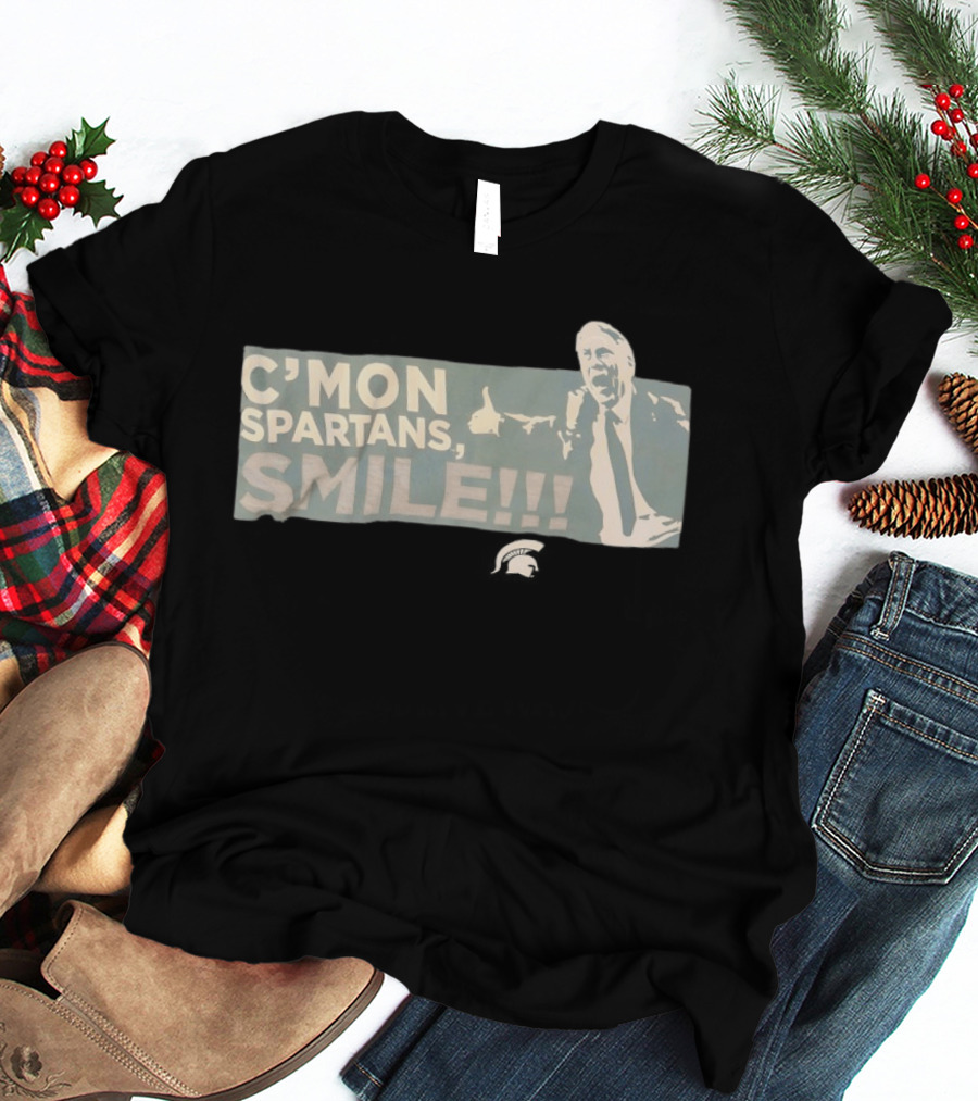 C'mon Spartans Smile Motivational Expression T-Shirt