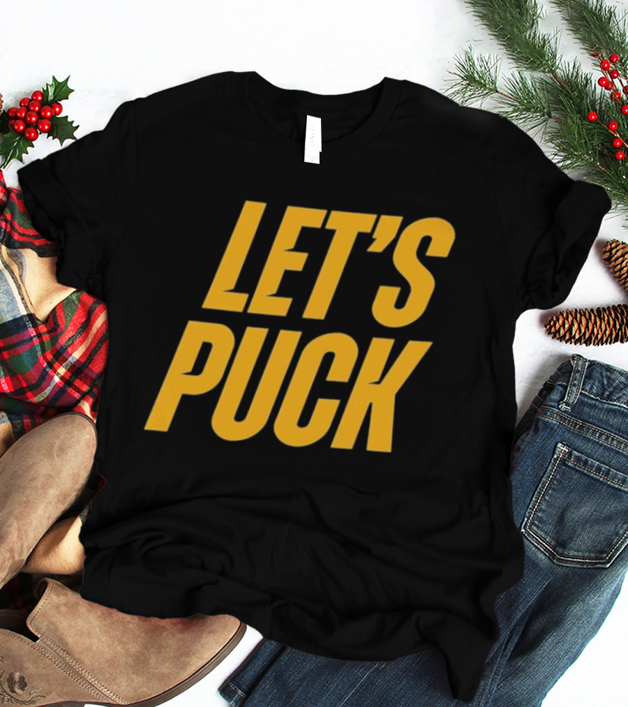 Heated Rivalry Let's Puck Bold Yellow T-Shirt