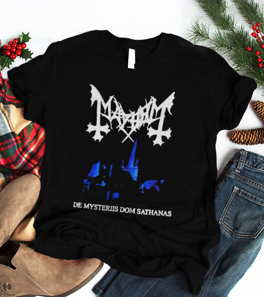 Mayhem De Mysteriis Dom Sathanas Iconic Album Art And Symbolic Gothic T-Shirt