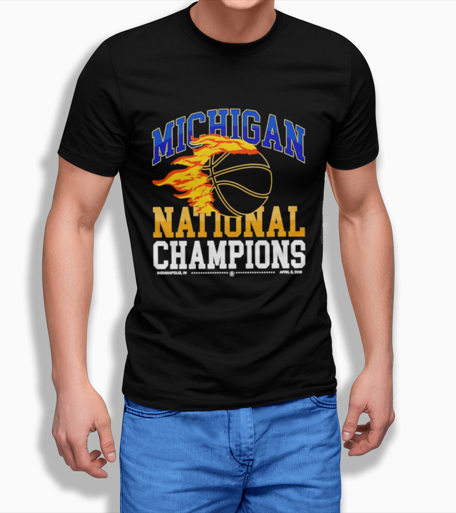 Michigan Basketball National Champions Fireball T-Shirt