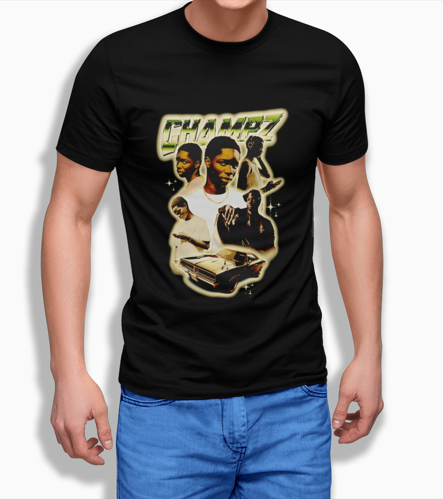 Champz Musical Artist Retro Style Car And Portraits T-Shirt