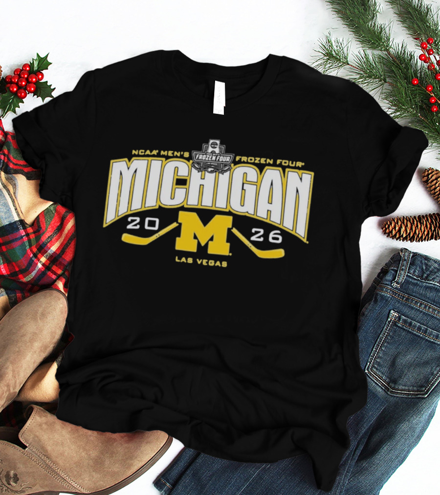 Michigan Wolverines 2026 NCAA Men's Frozen Four Las Vegas Hockey T-Shirt