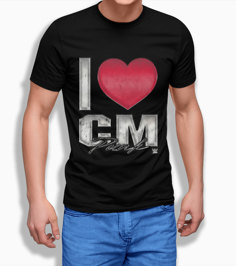 CM Punk I Heart WWE Love T-Shirt
