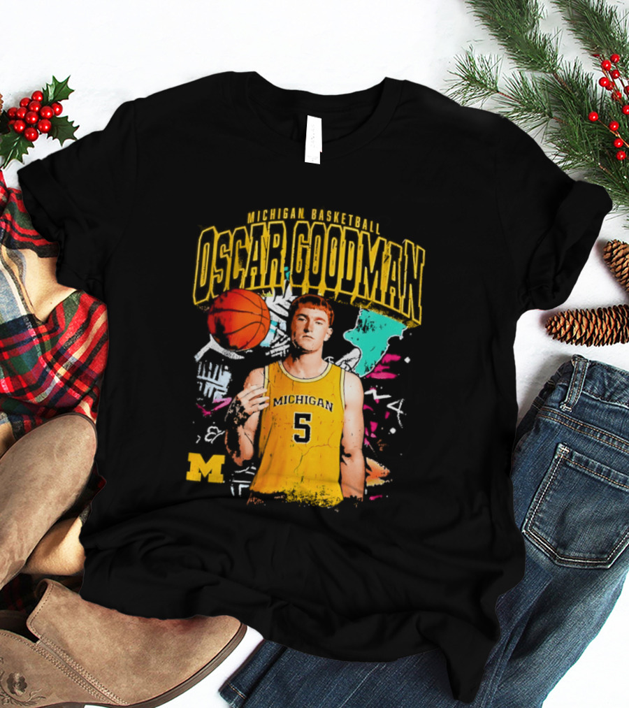 Oscar Goodman 5 Michigan Basketball Wolverines Player 2026 T-Shirt