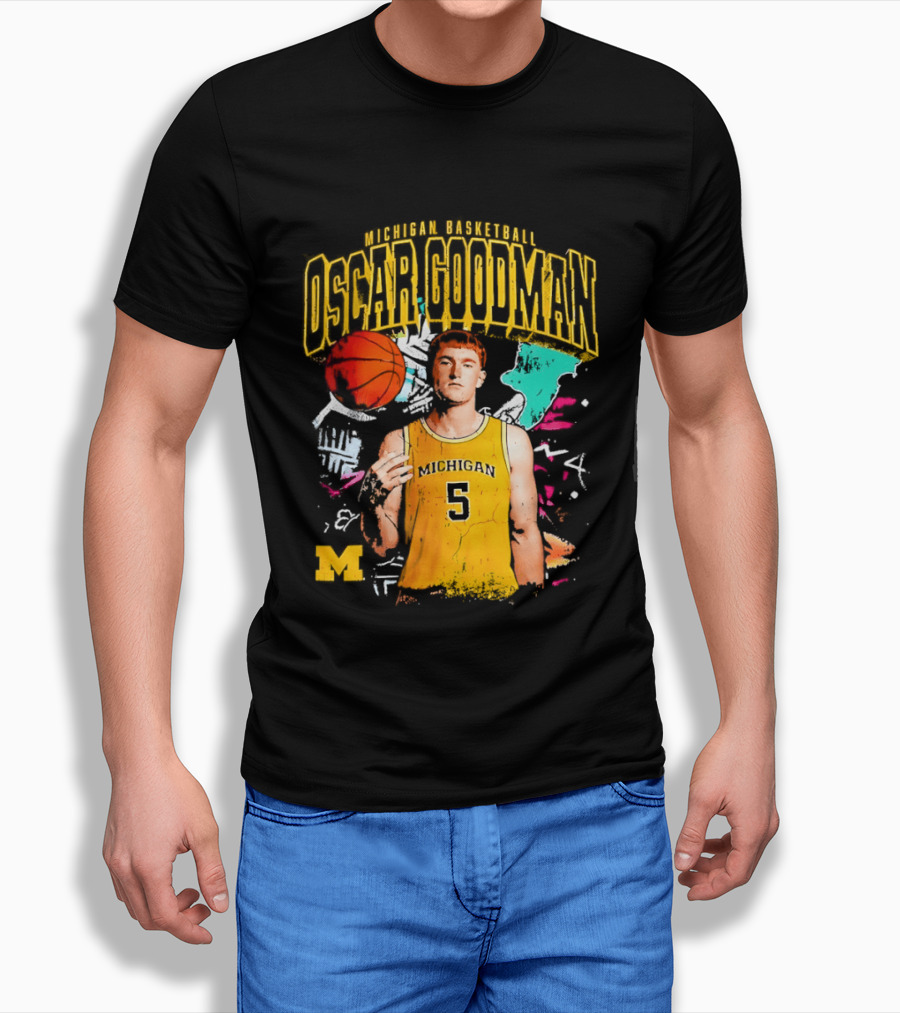 Oscar Goodman 5 Michigan Basketball Wolverines Player 2026 T-Shirt