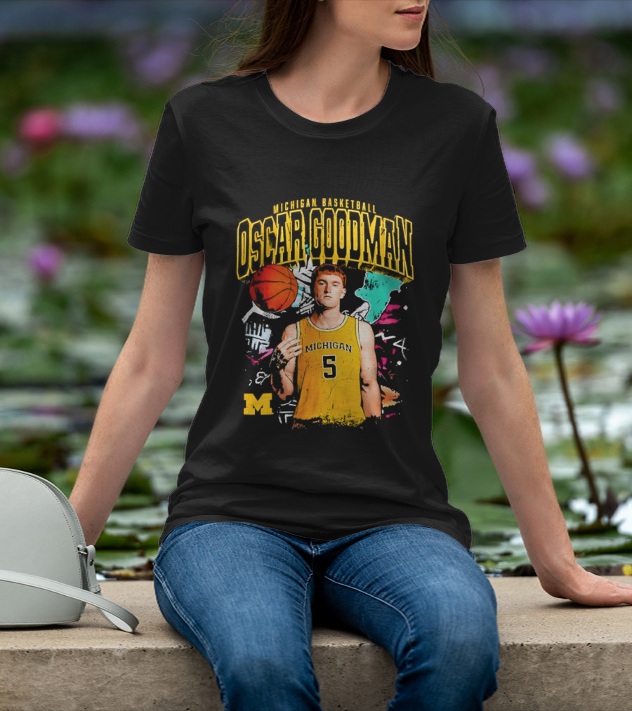 Oscar Goodman 5 Michigan Basketball Wolverines Player 2026 T-Shirt