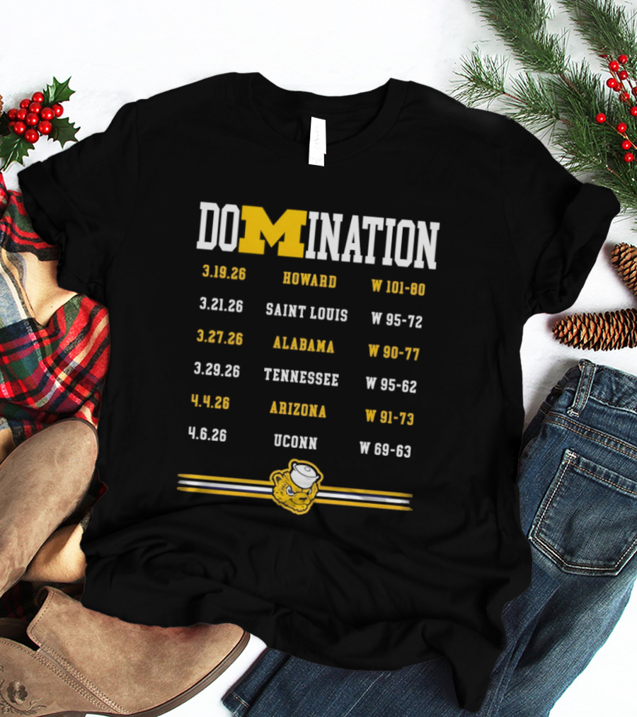 Domination Michigan Wolverines Howard Saint Louis Alabama Tennessee Arizona UConn Basketball Victories T-Shirt