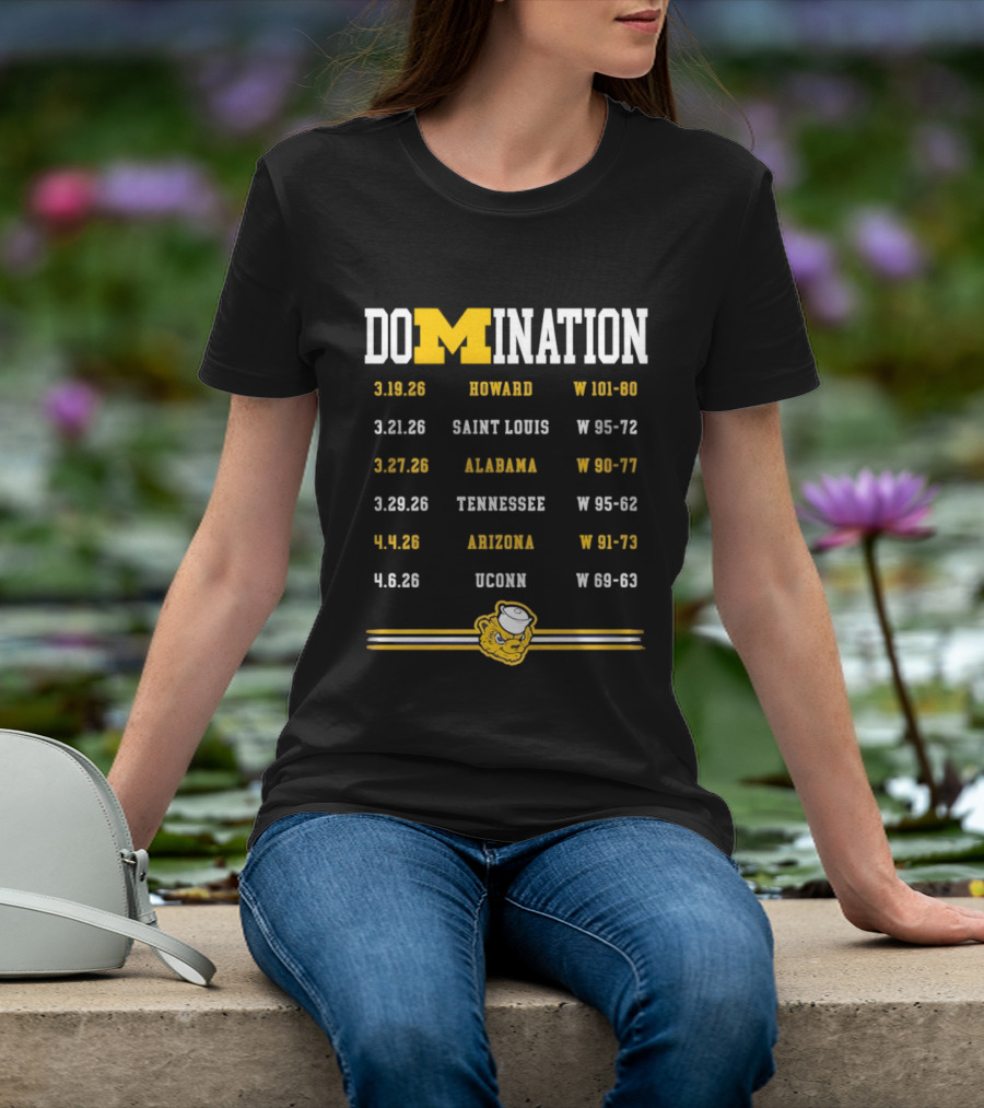 Domination Michigan Wolverines Howard Saint Louis Alabama Tennessee Arizona UConn Basketball Victories T-Shirt