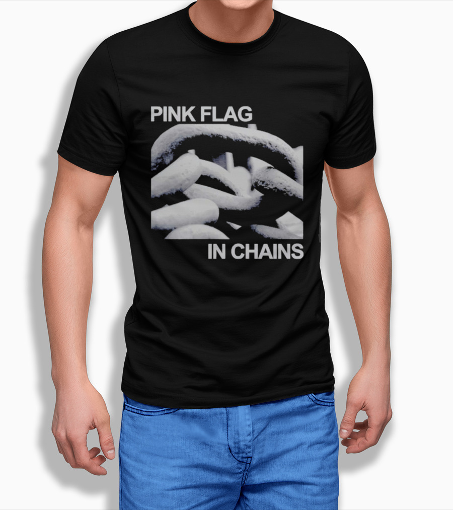 Pink Flag In Chains Bold Chain T-Shirt