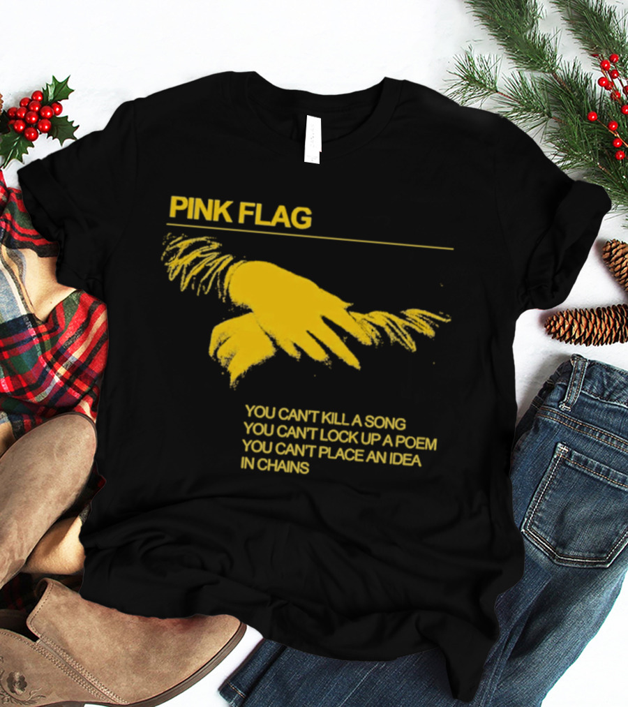 Pink Flag You Can't Kill A Song Poem Idea In Chains T-Shirt